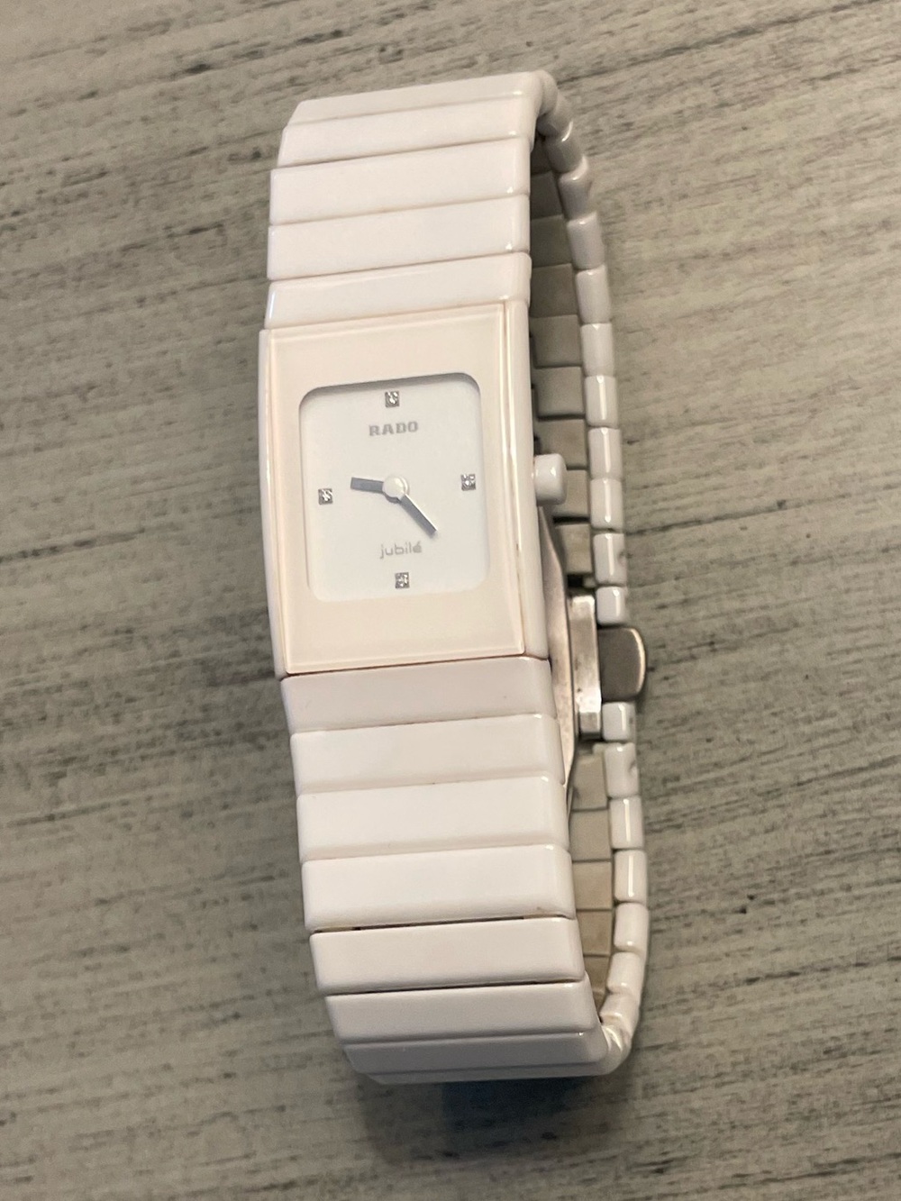 Rado Jubile White Ceramic Rectangular Bracelet Watch
